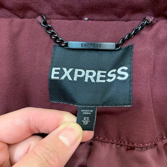 Express Red Down Puffy Jacket size XS - Picture 4 of 13